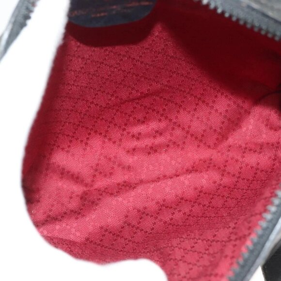 GUCCI GG Canvas Web Sherry Line Shoulder Bag Black Gold Red 010 378 Auth 129553 - Picture 12 of 16